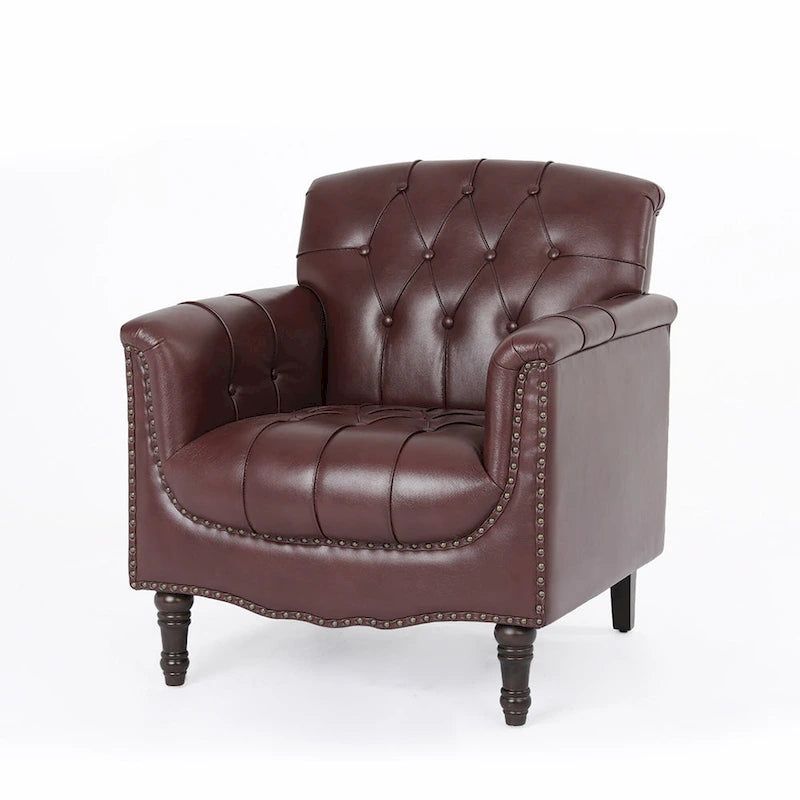 Fauteuil d'appoint capitonné du milieu du siècle