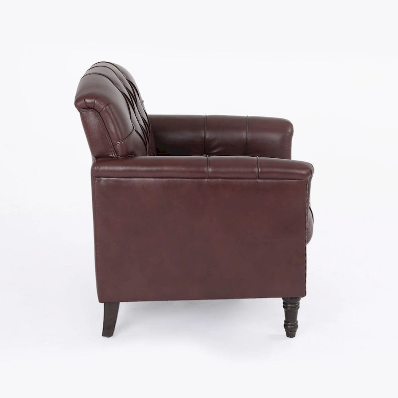 Fauteuil d'appoint capitonné du milieu du siècle