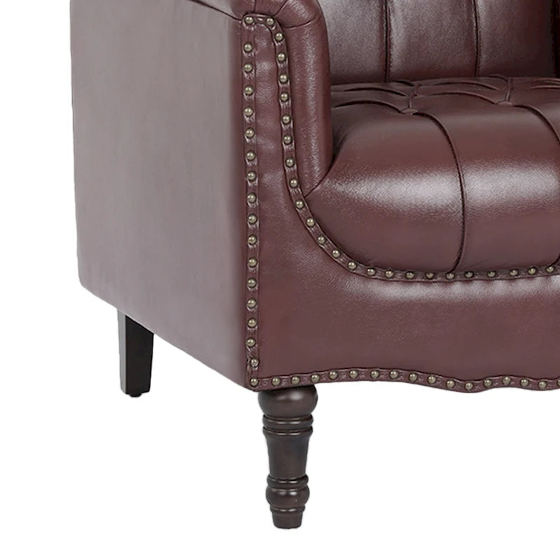 Fauteuil d'appoint capitonné du milieu du siècle