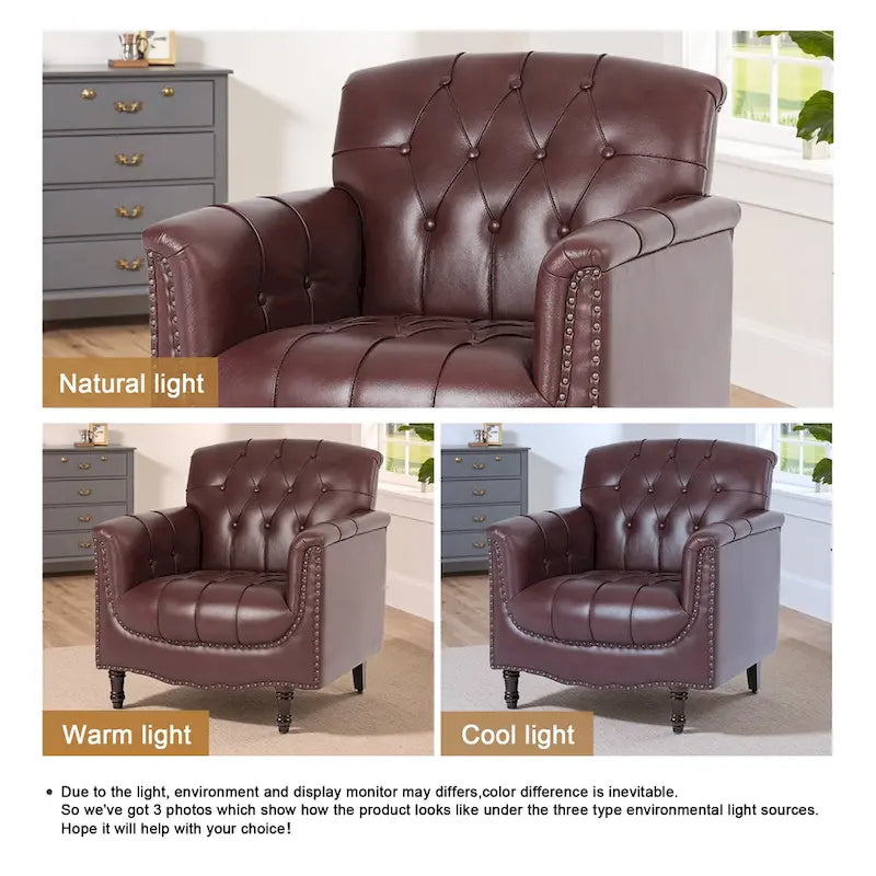 Fauteuil d'appoint capitonné du milieu du siècle