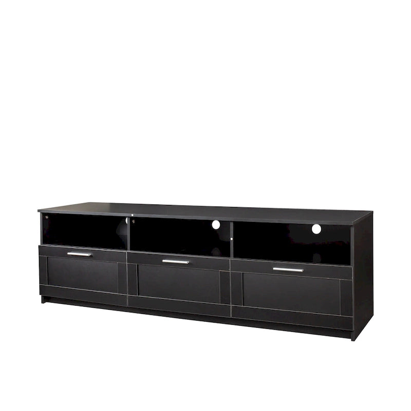 Meuble TV 70" avec rangement ouvert et tiroirs pour salon