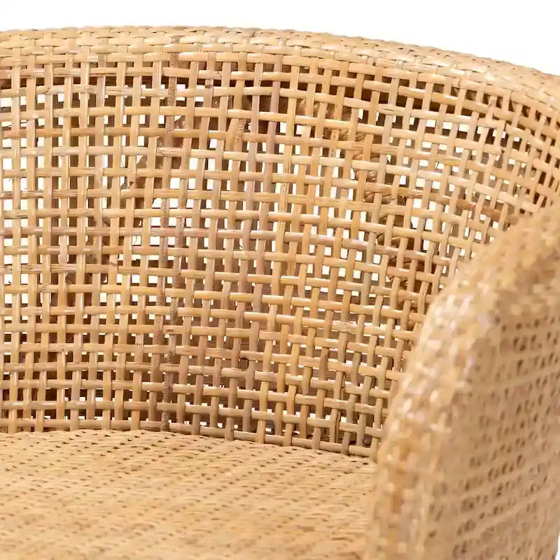 Tabouret de comptoir moderne bohème en rotin naturel et bois d'acacia