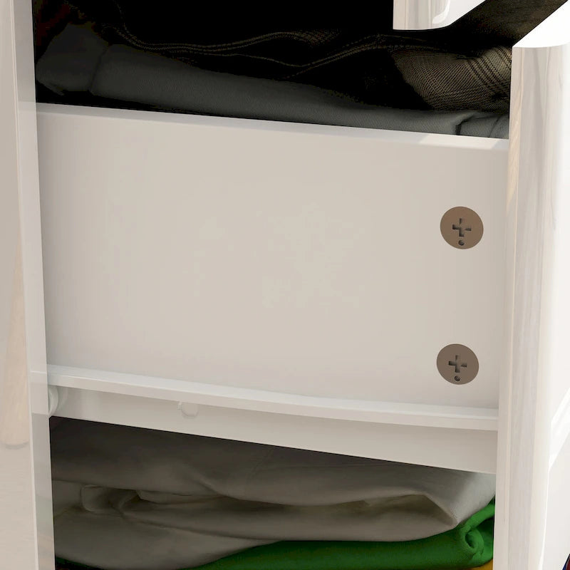 Commode 5 tiroirs avec finition haute brillance et éclairage LED
