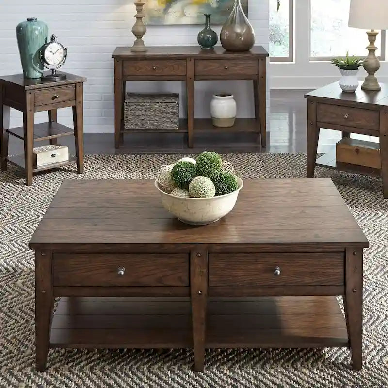 Table Basse Chêne Rustique Marron
