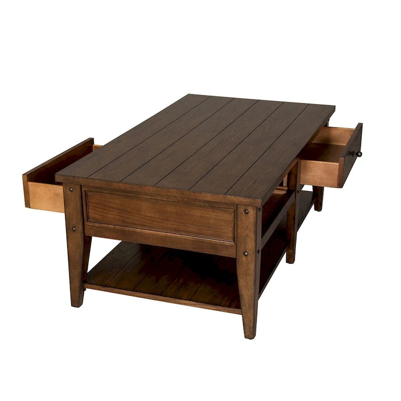 Table Basse Chêne Rustique Marron