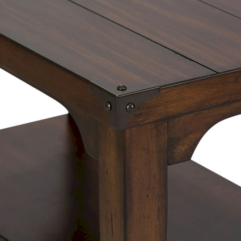 Table d'appoint marron roux