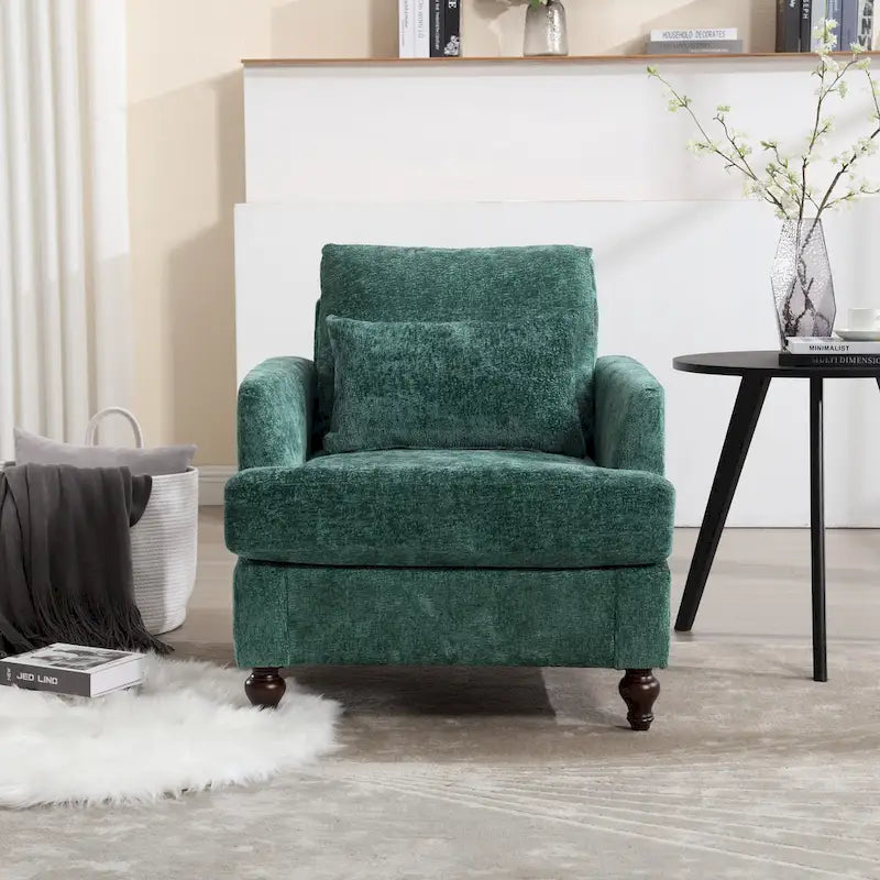 Fauteuil d'appoint rembourré moderne avec cadre en bois