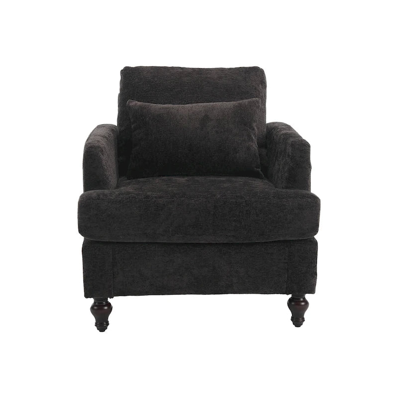 Fauteuil d'appoint rembourré moderne avec cadre en bois