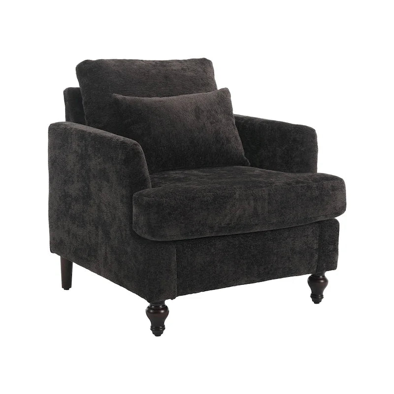 Fauteuil d'appoint rembourré moderne avec cadre en bois