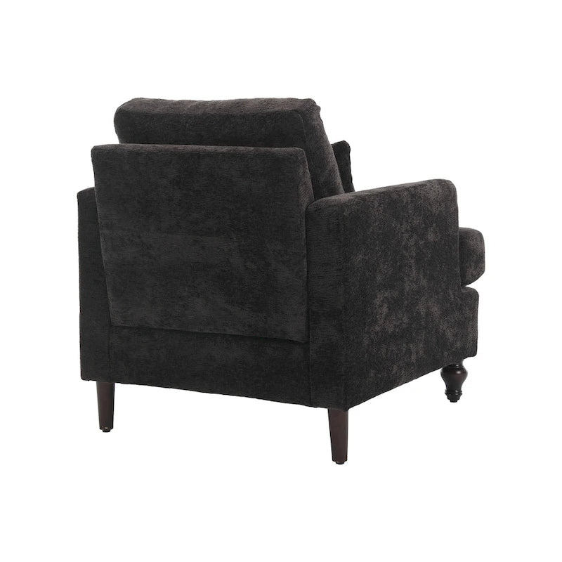 Fauteuil d'appoint rembourré moderne avec cadre en bois