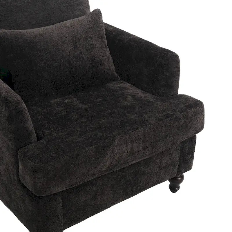 Fauteuil d'appoint rembourré moderne avec cadre en bois