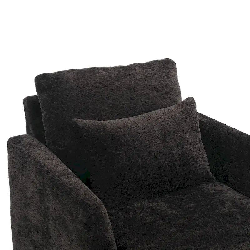 Fauteuil d'appoint rembourré moderne avec cadre en bois