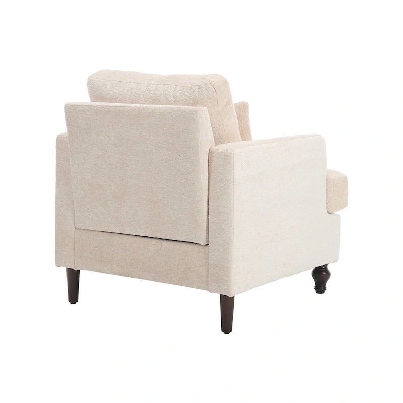Fauteuil d'appoint rembourré moderne avec cadre en bois