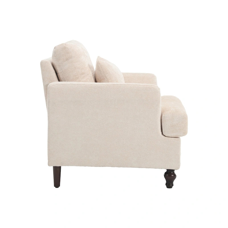 Fauteuil d'appoint rembourré moderne avec cadre en bois