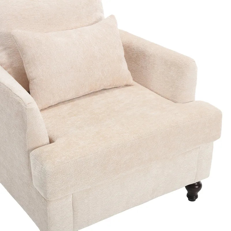 Fauteuil d'appoint rembourré moderne avec cadre en bois
