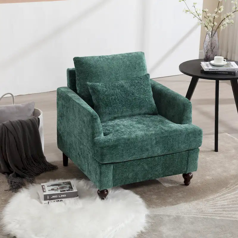 Fauteuil d'appoint rembourré moderne avec cadre en bois