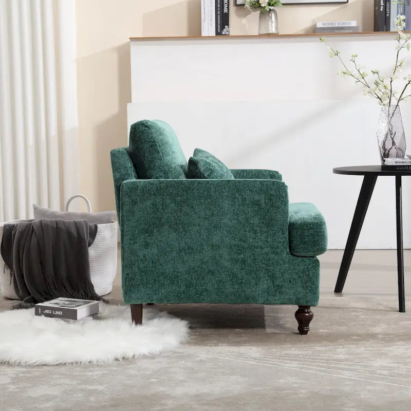 Fauteuil d'appoint rembourré moderne avec cadre en bois