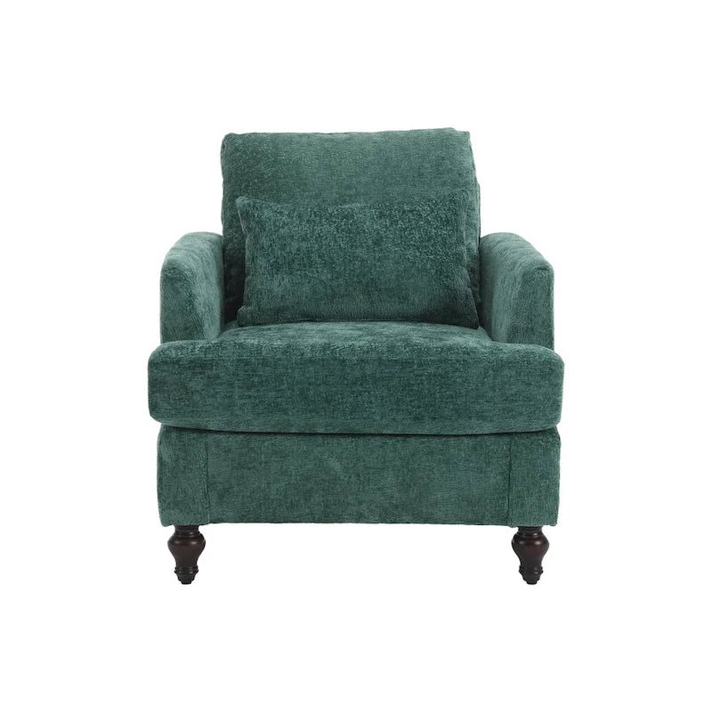 Fauteuil d'appoint rembourré moderne avec cadre en bois