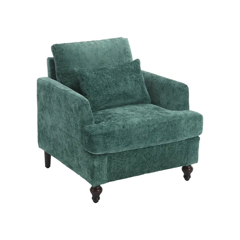 Fauteuil d'appoint rembourré moderne avec cadre en bois