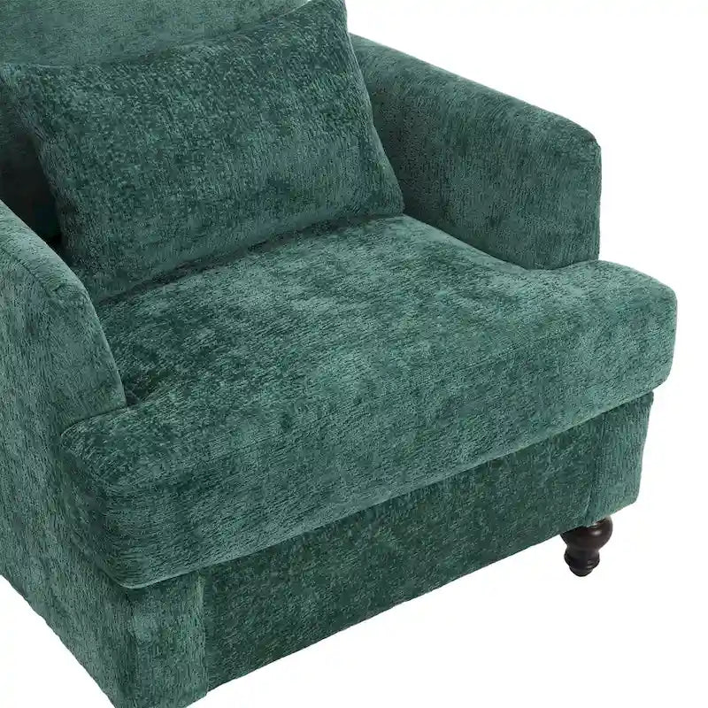 Fauteuil d'appoint rembourré moderne avec cadre en bois