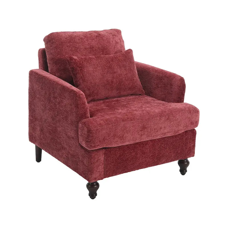 Fauteuil d'appoint rembourré moderne avec cadre en bois