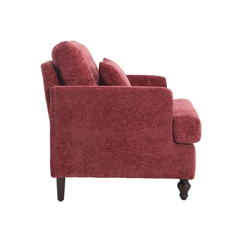 Fauteuil d'appoint rembourré moderne avec cadre en bois