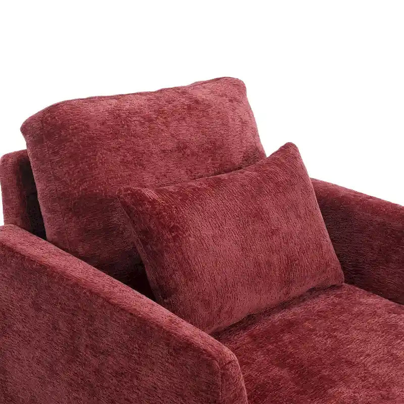 Fauteuil d'appoint rembourré moderne avec cadre en bois