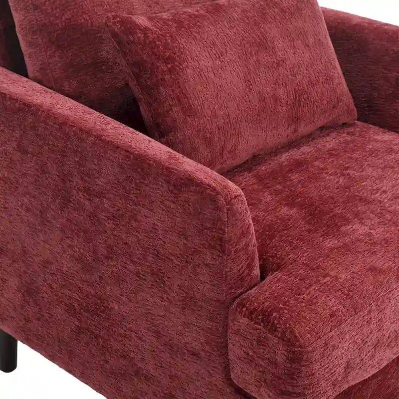 Fauteuil d'appoint rembourré moderne avec cadre en bois
