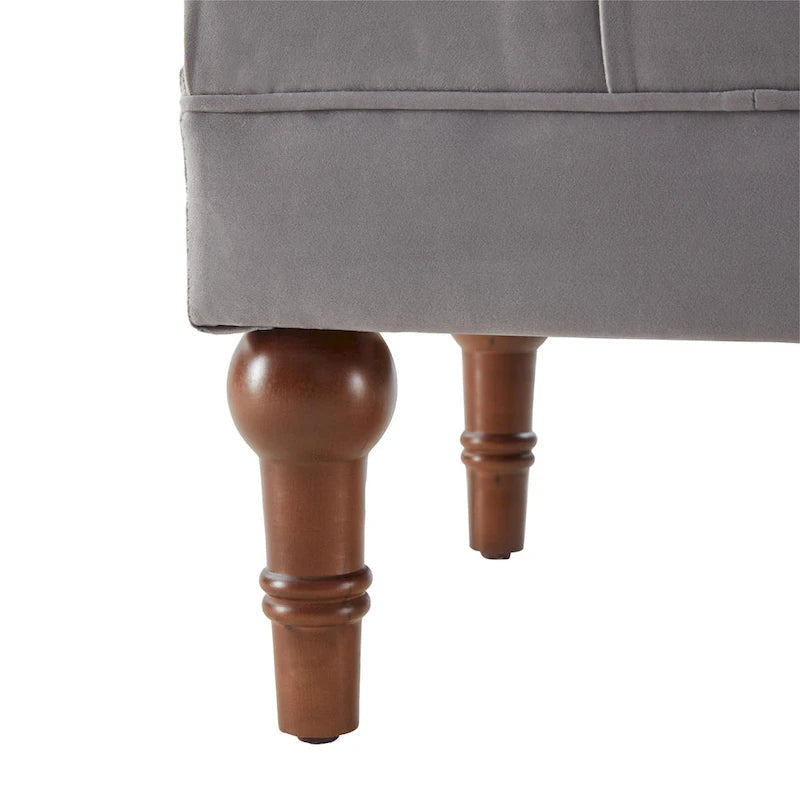 Banc capitonné en velours, 153 cm — Gris / Beige / Bleu / Rose