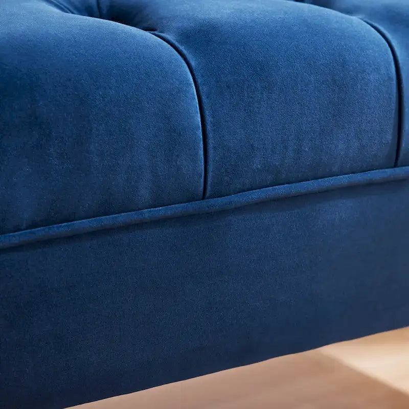Banc capitonné en velours, 153 cm — Gris / Beige / Bleu / Rose