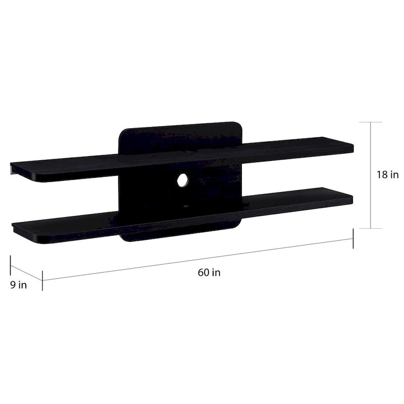Étagères murales modernes de 152 cm pour console TV à 2 niveaux