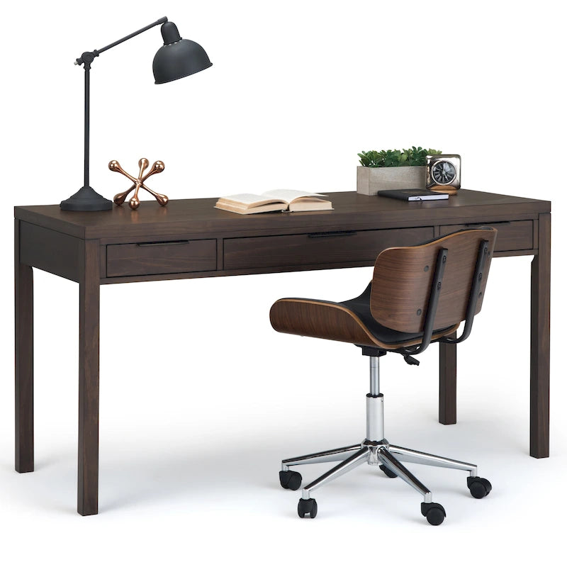 Bureau contemporain en bois massif de 152 cm de large
