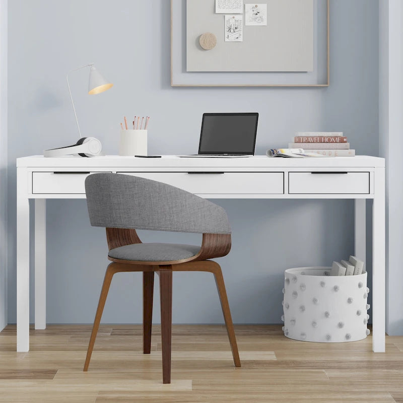 Bureau contemporain en bois massif de 152 cm de large