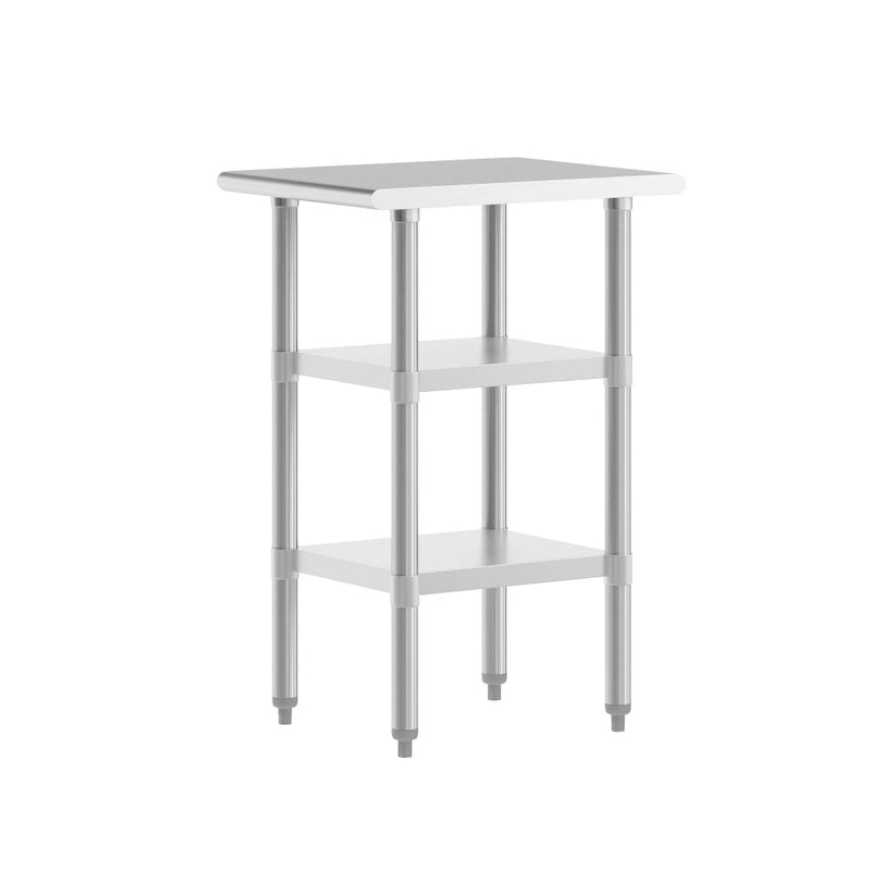 Table de travail et de préparation commerciale en acier inoxydable de calibre 18
