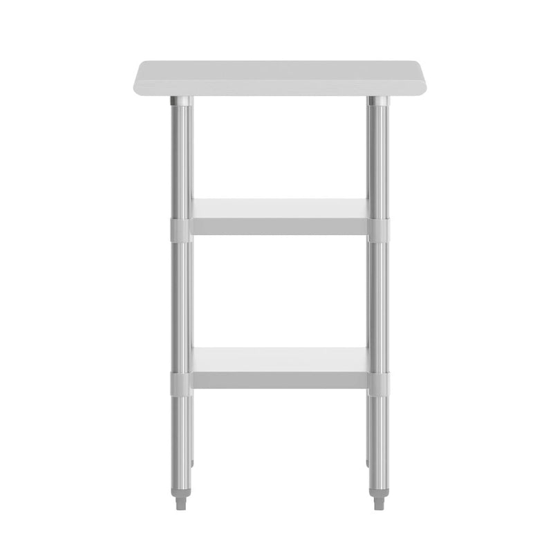 Table de travail et de préparation commerciale en acier inoxydable de calibre 18