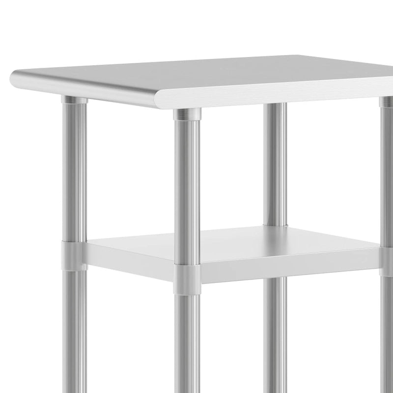 Table de travail et de préparation commerciale en acier inoxydable de calibre 18
