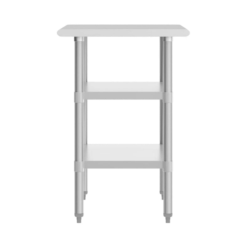 Table de travail et de préparation commerciale en acier inoxydable de calibre 18
