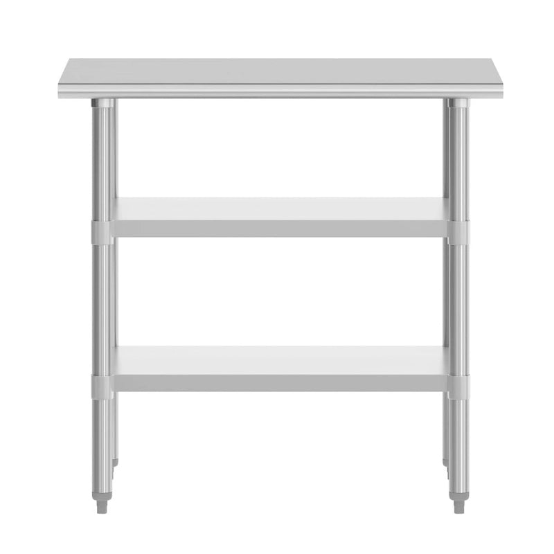 Table de travail et de préparation commerciale en acier inoxydable de calibre 18