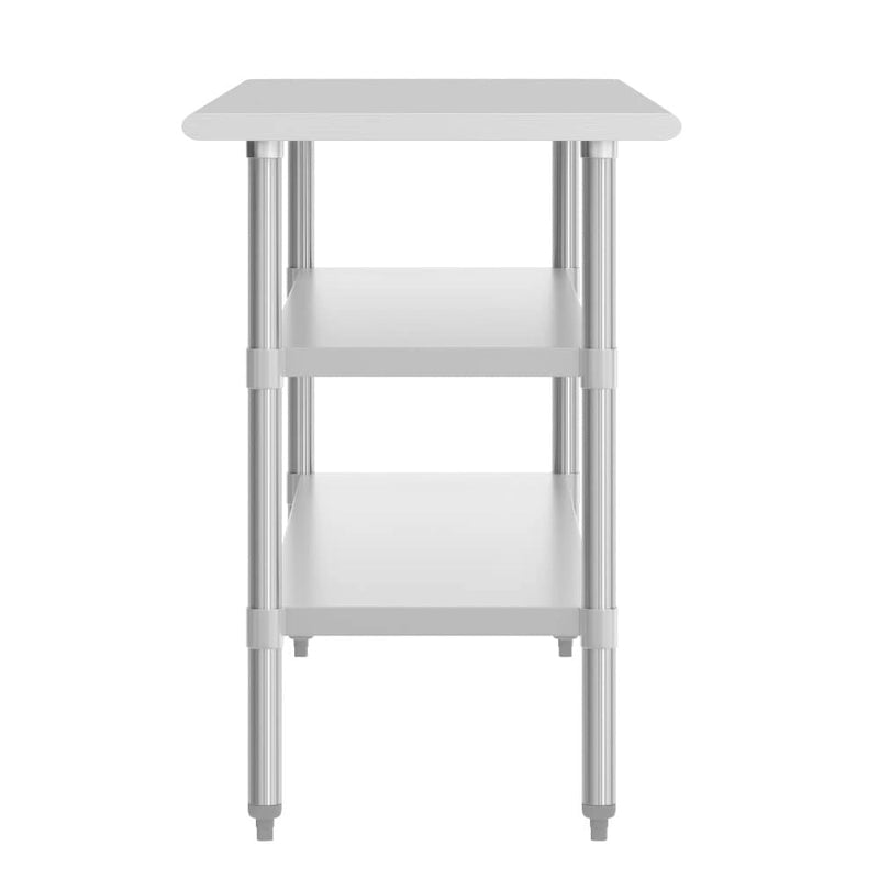 Table de travail et de préparation commerciale en acier inoxydable de calibre 18