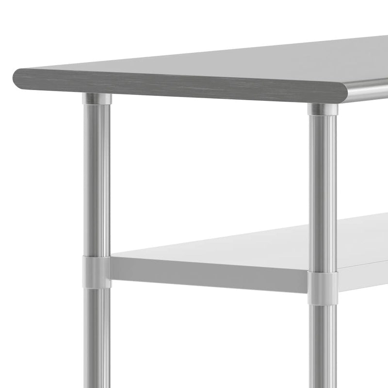 Table de travail et de préparation commerciale en acier inoxydable de calibre 18