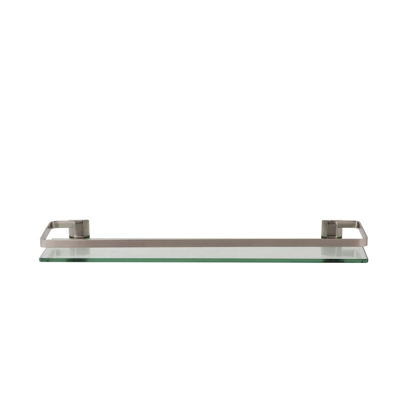 Étagère en verre avec rail en nickel - 23.00 x 5.50 x 2.00