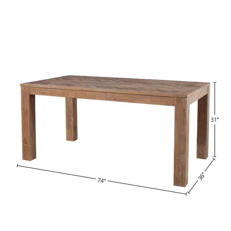 Table à manger fixe en bois en Noyer patiné