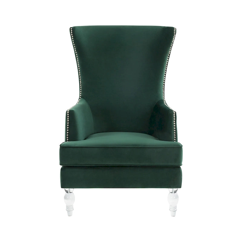 Fauteuil d'appoint moderne en velours à oreilles - 29Lx32Px45H