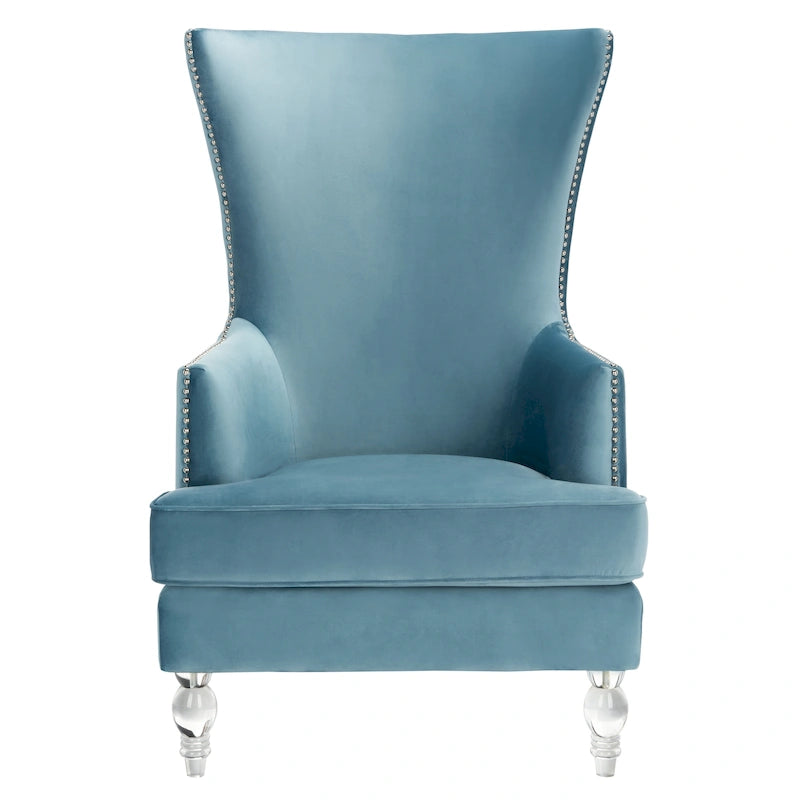 Fauteuil d'appoint moderne en velours à oreilles - 29Lx32Px45H
