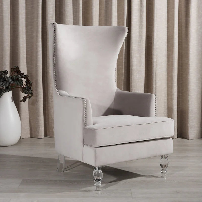 Fauteuil d'appoint moderne en velours à oreilles - 29Lx32Px45H