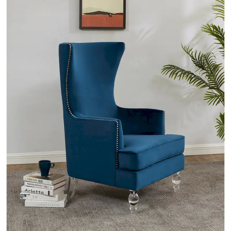 Fauteuil d'appoint moderne en velours à oreilles - 29Lx32Px45H