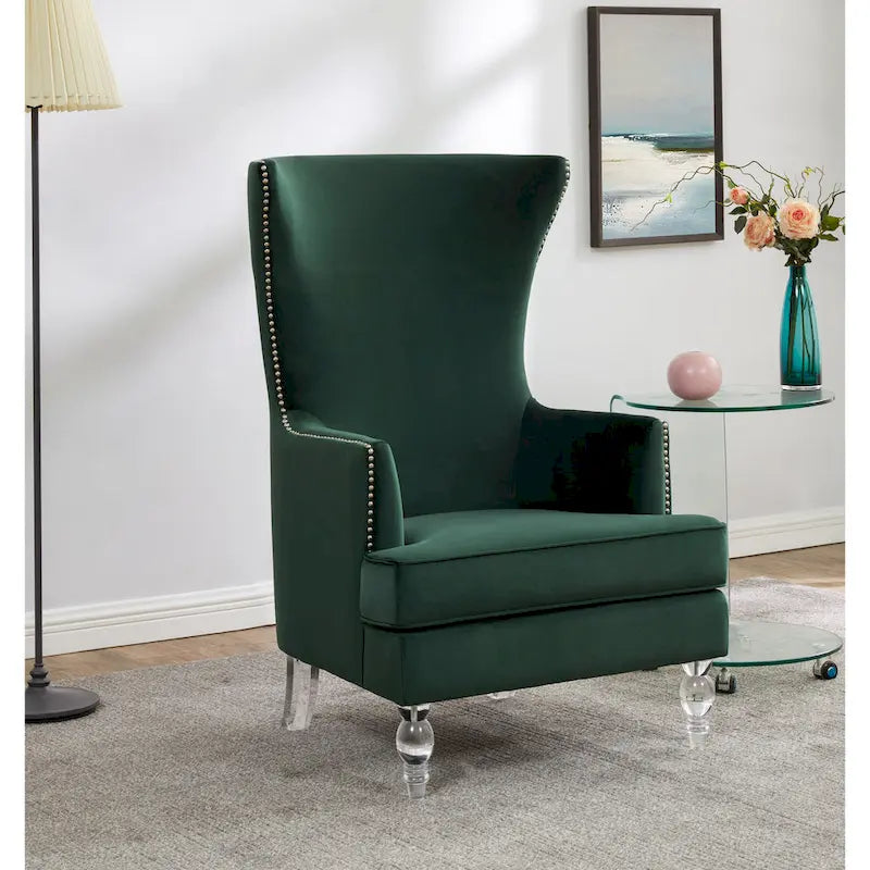 Fauteuil d'appoint moderne en velours à oreilles - 29Lx32Px45H