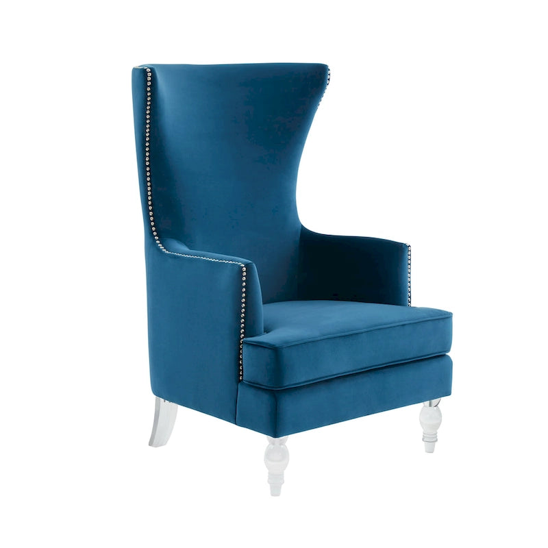 Fauteuil d'appoint moderne en velours à oreilles - 29Lx32Px45H