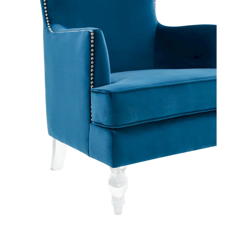 Fauteuil d'appoint moderne en velours à oreilles - 29Lx32Px45H