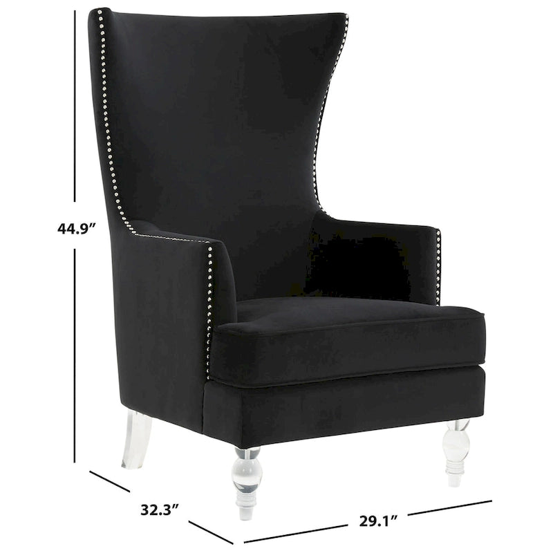 Fauteuil d'appoint moderne en velours à oreilles - 29Lx32Px45H